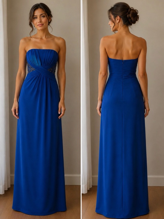 BCBGMaxAzria Dresses & Skirts - BCBGMAXAZRIA ROYAL BLUE WHITLEY STRAPLESS TIE GOWN  SIZE 4